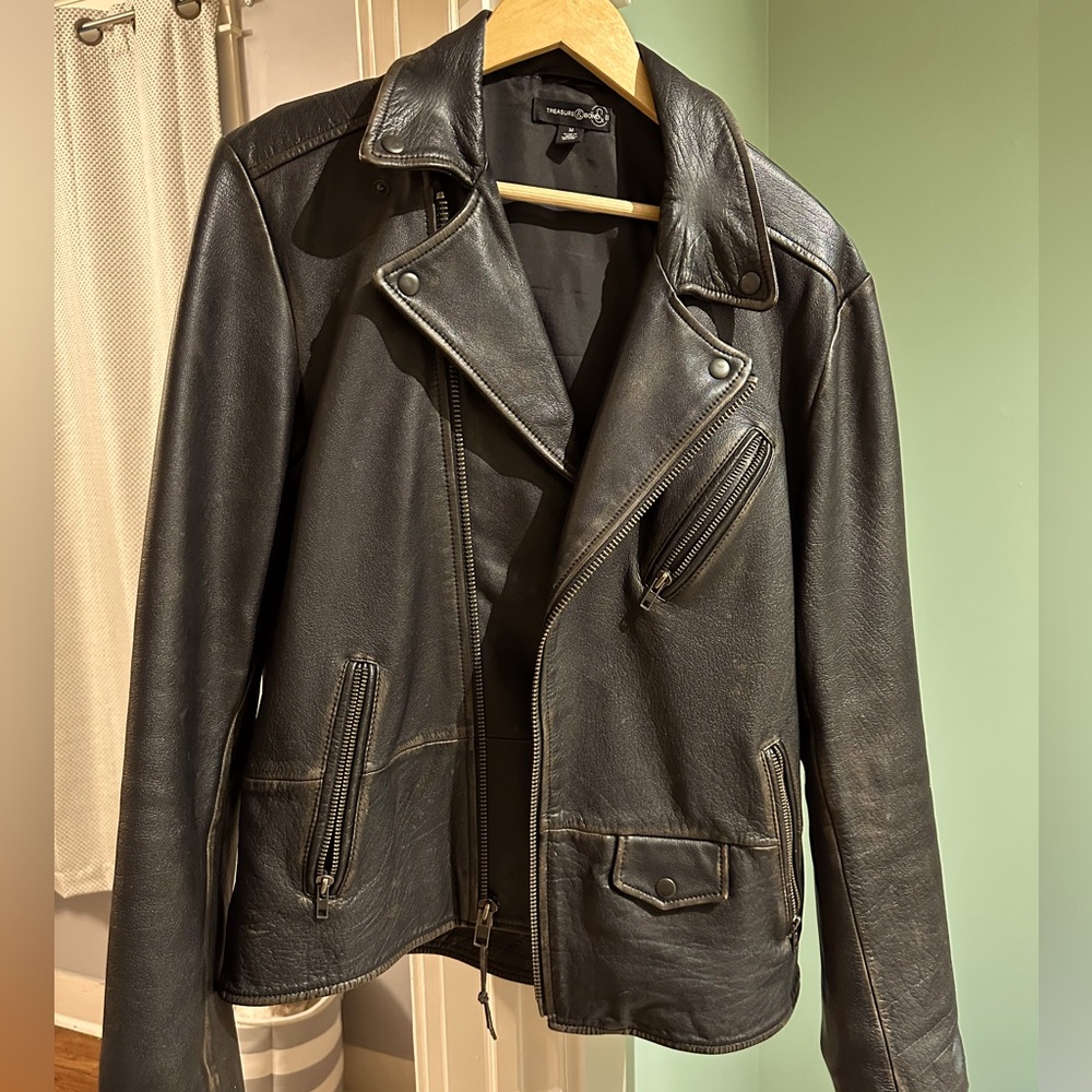 Treasure & Bond 100% Leather Moto Jacket Men’s M - NWOT